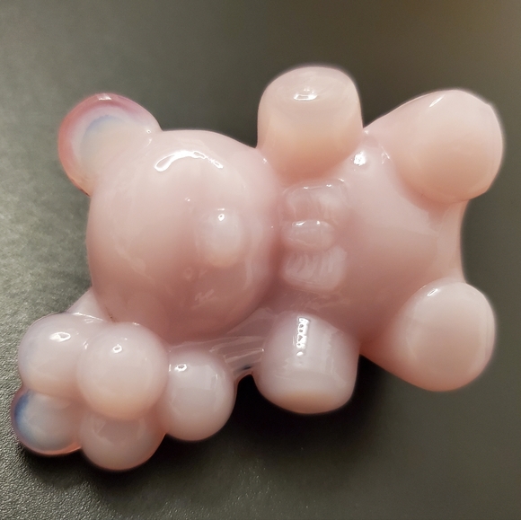 Vntg Boyd "Patrick the Bear" Opaque Light / Baby Pink Slag Glass Teddy 🧸 Bear - Picture 10 of 11